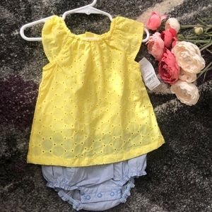 Baby girl dress with attached bottom